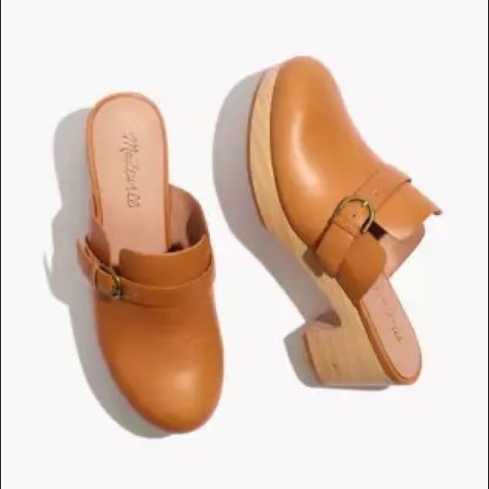 Madewell Monique Buckle Clog Burnished Caramel Size 7